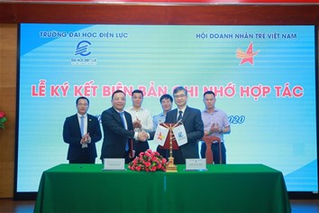 Lễ ký kết biên bản ghi nhớ hợp tác giữa trường Đại học Điện lực và hội doanh nhân trẻ Việt Nam