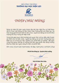 PGS.TS Đinh Văn Châu - Quyền Hiệu trưởng chúc mừng nhân ngày Phụ nữ Việt Nam 20/10