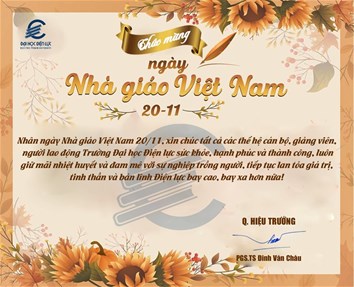 PGS.TS. Đinh Văn Châu - Quyền Hiệu trưởng chúc mừng Ngày Nhà giáo Việt Nam 20/11